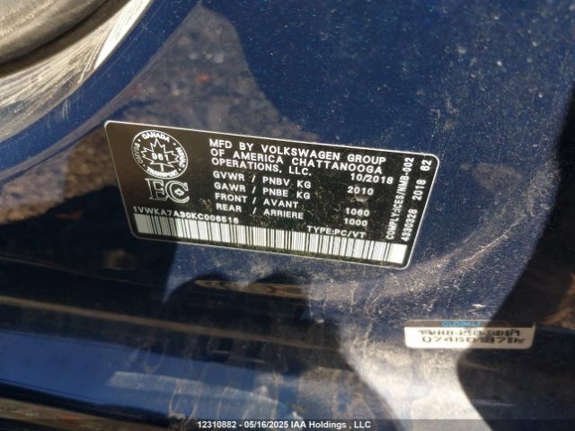 1VWKA7A30KC006516 Volkswagen Passat
