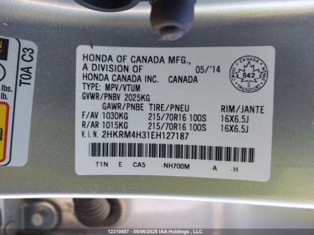 2HKRM4H31EH127187 Honda k24z7
