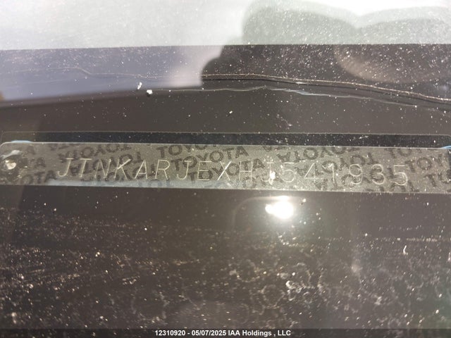 JTNKARJEXHJ541935 Toyota 2zr-fae