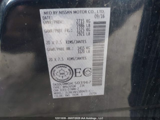 5N1DL0MM1HC503967 Infiniti 2017