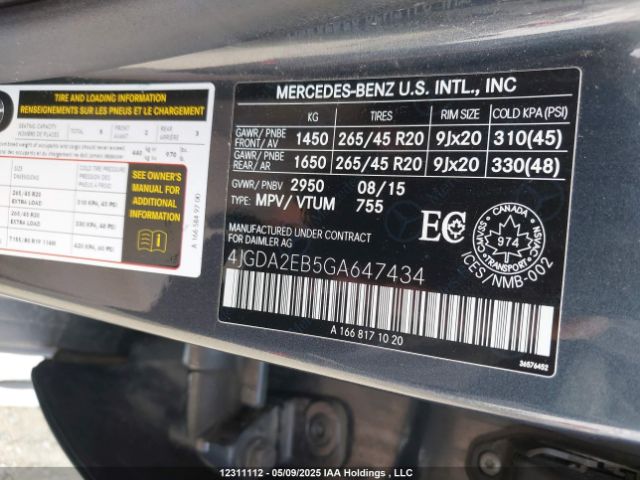 4JGDA2EB5GA647434 Mercedes-Benz Gle 350d 4matic