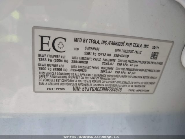 5YJYGAEE9MF284678 Tesla Model Y