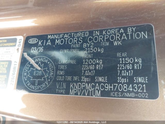 KNDPMCAC9H7084321 KIA gdi theta ii