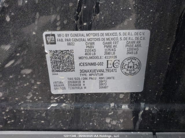 3GNAXUEV4NL291471 Chevrolet EQUINOX LT