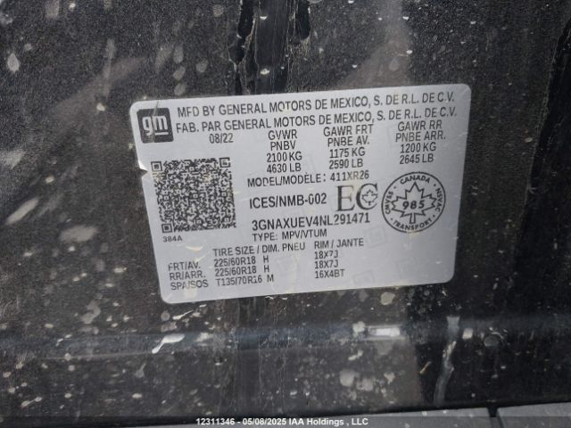 3GNAXUEV4NL291471 Chevrolet EQUINOX LT