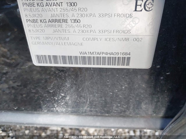 WA1M7AFP4HA091684 Audi Q5 Technik/s-line