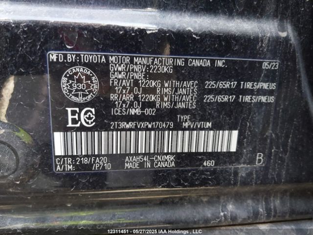 2T3RWRFVXPW170479 Toyota RAV4