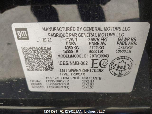 GMC l5p 2022 1GT49WEY2NF170468 Image 9