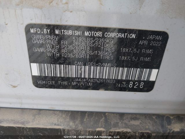 JA4J4TA82NZ617623 Mitsubishi Outlander