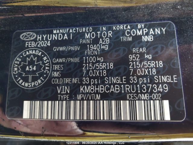 KM8HBCAB1RU137349 Hyundai mpi nu pe