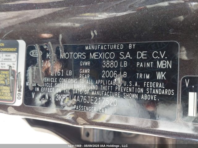 3KPFL4A76JE217520 KIA FORTE LX
