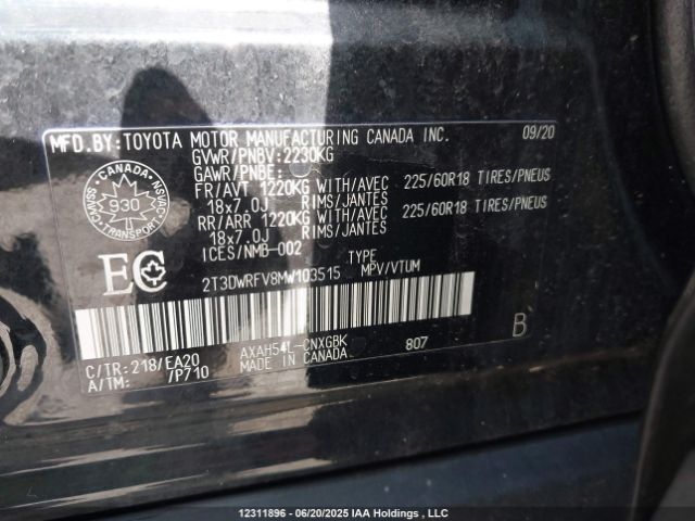 2T3DWRFV8MW103515 Toyota a25a-fxs, 3nm+4nm(ni)
