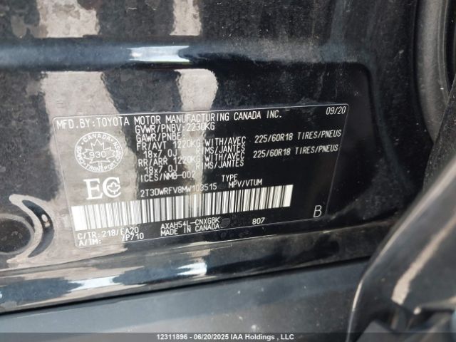 2T3DWRFV8MW103515 Toyota a25a-fxs, 3nm+4nm(ni)
