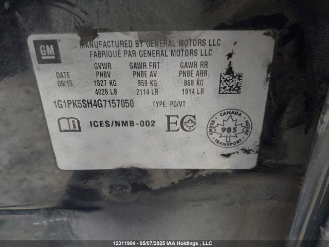1G1PK5SH4G7157050 Chevrolet luw - e85 max