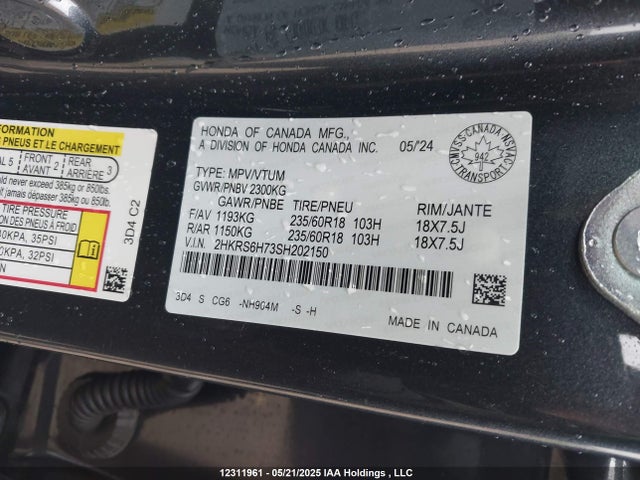 2HKRS6H73SH202150 Honda lfc3