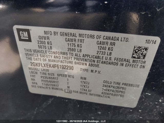 2GKFLXEK4F6192290 GMC Terrain Slt-1