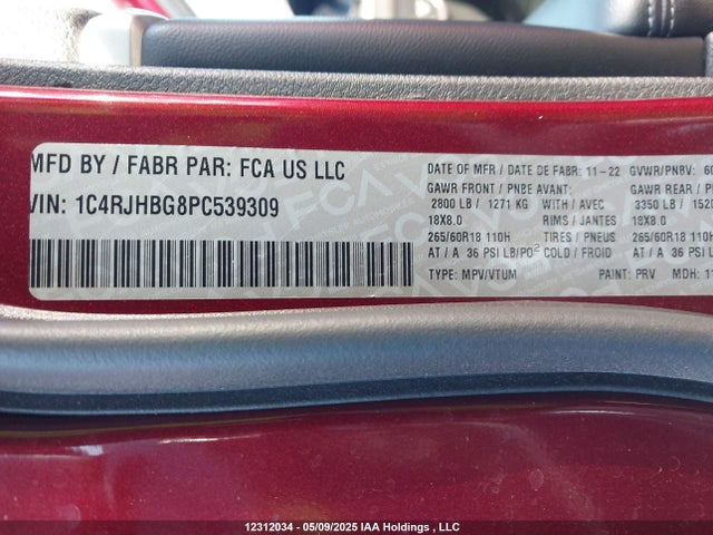 1C4RJHBG8PC539309 Jeep 2023