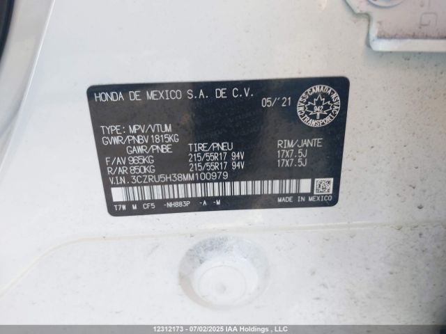 3CZRU5H38MM100979 Honda r18z9