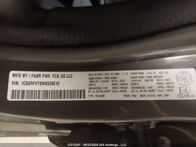 1C6SRFVT8NN338610 RAM 1500