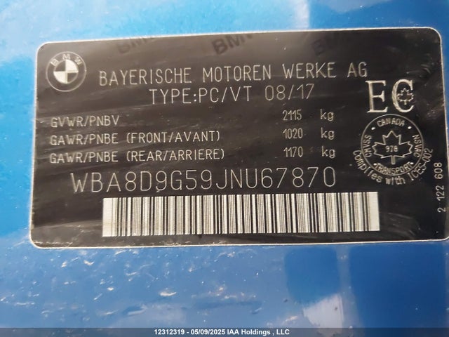 WBA8D9G59JNU67870 BMW 330I