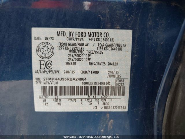 2FMPK4J95RBA24864 Ford gtdi
