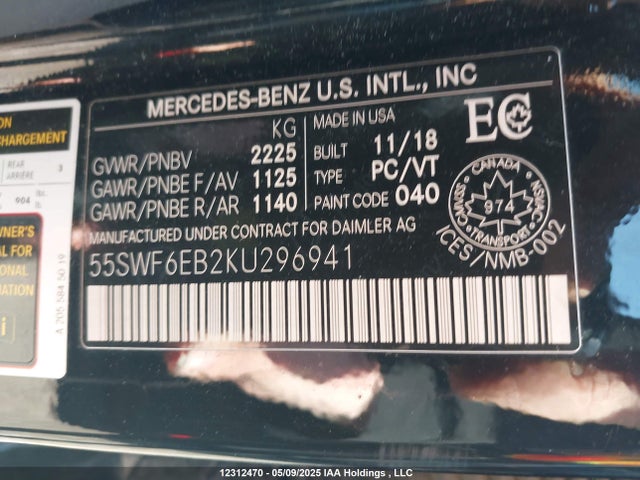 55SWF6EB2KU296941 Mercedes-Benz m276