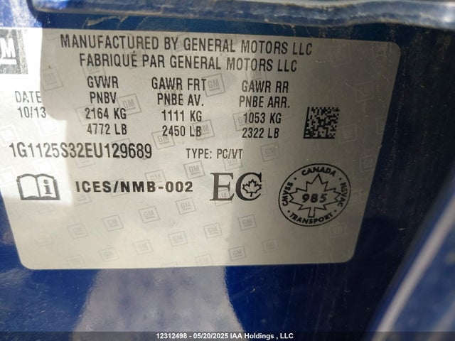 1G1125S32EU129689 Chevrolet lfx