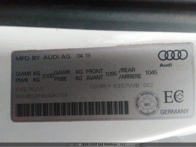 WAUBEGFF9KA082724 Audi 2019