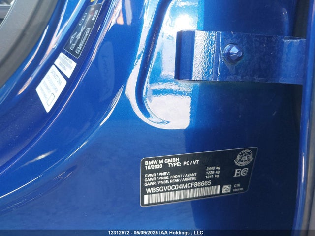 WBSGV0C04MCF86665 BMW M8