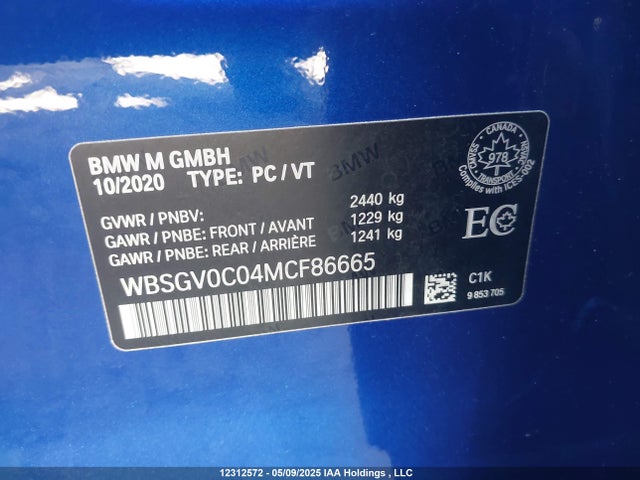 WBSGV0C04MCF86665 BMW M8