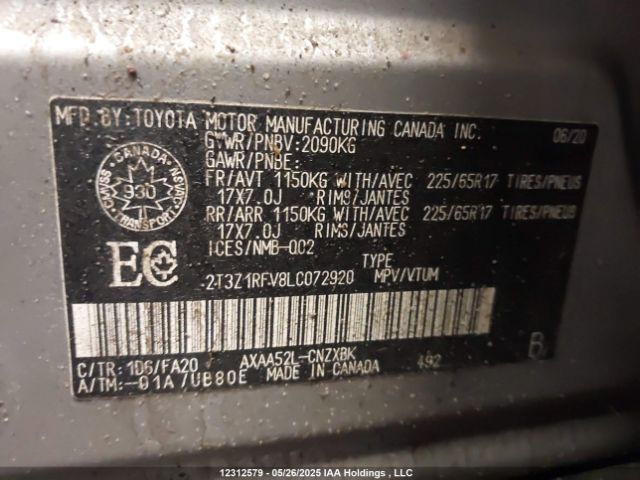 2T3Z1RFV8LC072920 Toyota RAV4 LE