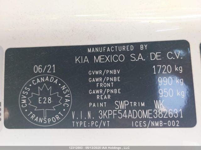3KPF54AD0ME382631 KIA mpi nu