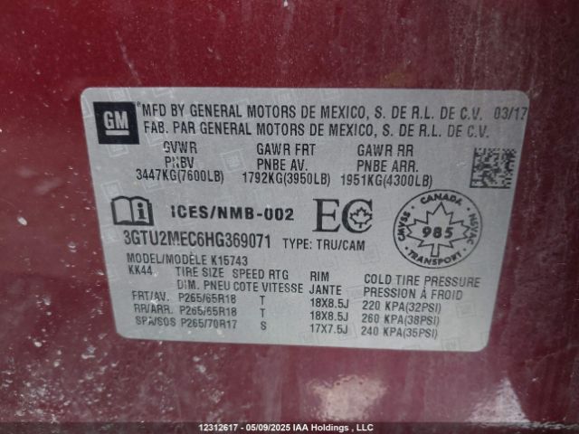 3GTU2MEC6HG369071 GMC l83 -spark ignited direct injection, variable valve timing, afm, e85 max, alum