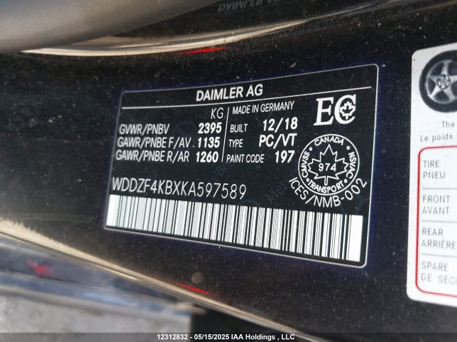 WDDZF4KBXKA597589 Mercedes-Benz m274