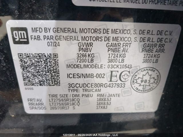 3GCUDCE80RG437933 Chevrolet Silverado 1500 Custom Trail Boss