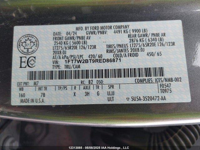 Ford 2024 2024 1FT7W2BT9RED86871 Image 18