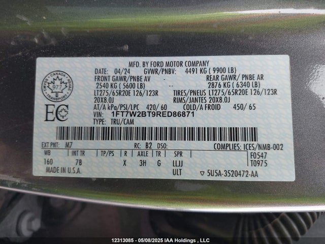 Ford 2024 2024 1FT7W2BT9RED86871 Image 9