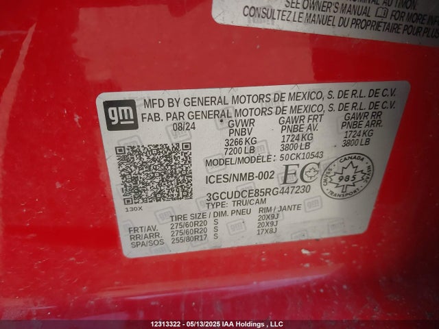 3GCUDCE85RG447230 Chevrolet lz0