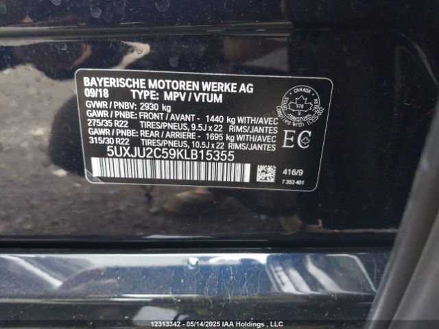 5UXJU2C59KLB15355 BMW X5