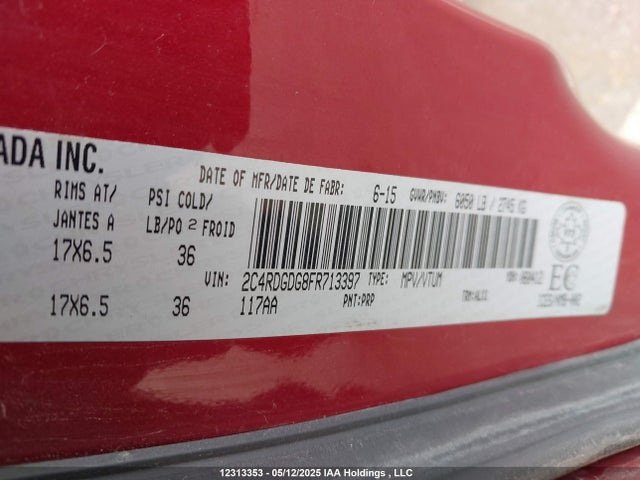 2C4RDGDG8FR713397 Dodge 2015