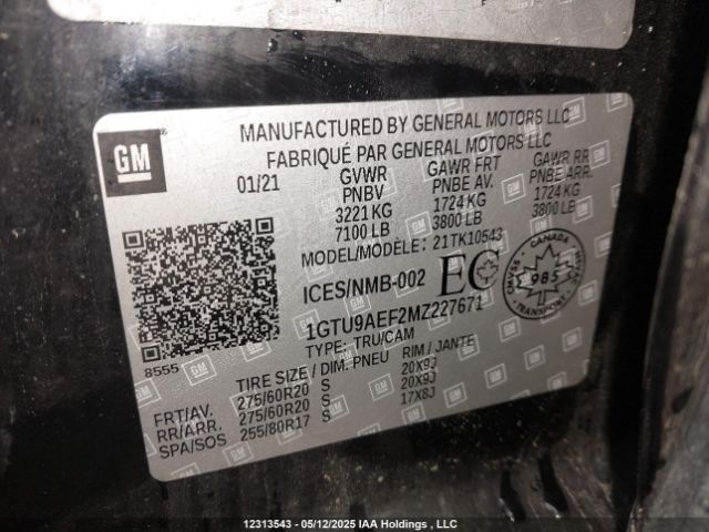 1GTU9AEF2MZ227671 GMC Sierra K1500