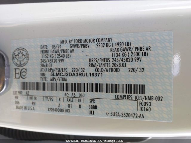 5LMCJ2DA3RUL16371 Lincoln gtdi-a
