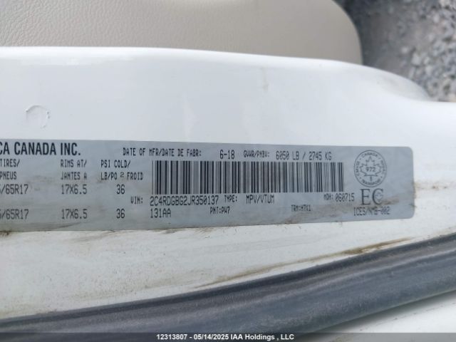 2C4RDGBG2JR350137 Dodge Grand Caravan