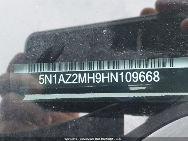 5N1AZ2MH9HN109668 Nissan Murano S/sl/sv/platinum
