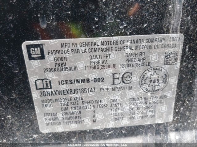 2GNAXWEX8J6185147 Chevrolet Equinox Premier