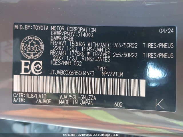 JTJVBCDX6R5004673 Lexus Gx 550