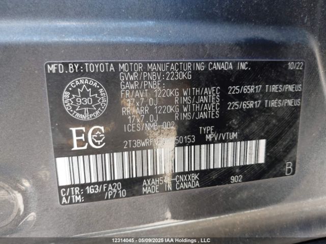 2T3BWRFV3NW150153 Toyota a25a-fxs, 3nm+4nm(ni)