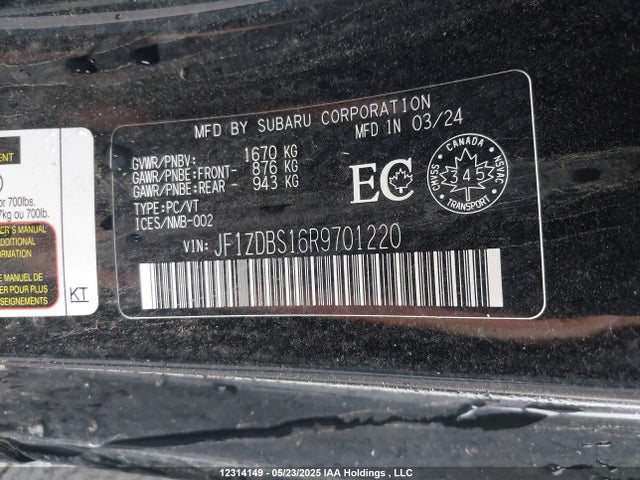 JF1ZDBS16R9701220 Subaru na