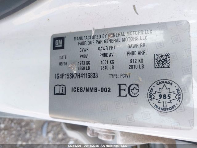 1G4P15SK7H4115833 Buick Verano