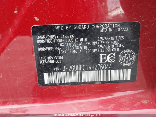 JF2GUHFC1RH276044 Subaru Crosstrek Onyx